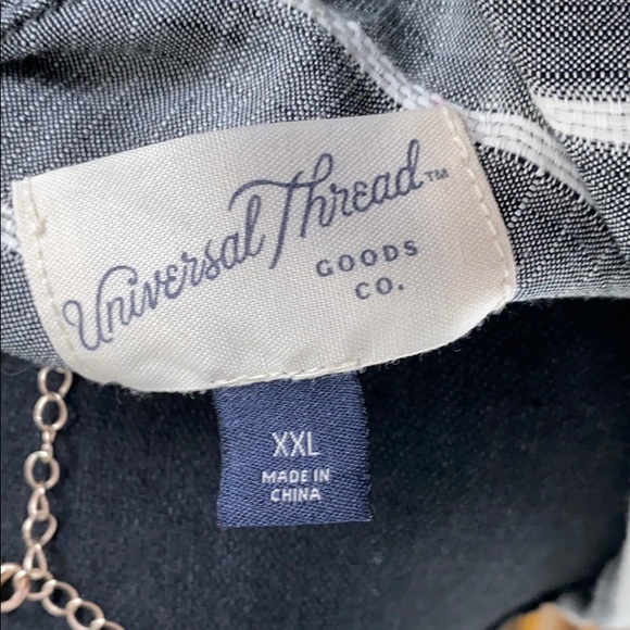 Universal Threads Grey and White Stripe Front Tie Blouse - Picture 5 of 5